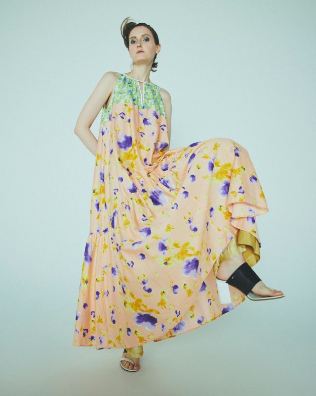 <h6>Cotton “Flower garden”print Skirt_pink×natural_DRESS 123</h6>
